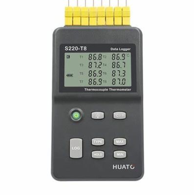 HUATO S220-T8 HVAC Oven Use 8 Channel Thermocouple Thermometer K-type Probe/oven Safe Thermometer