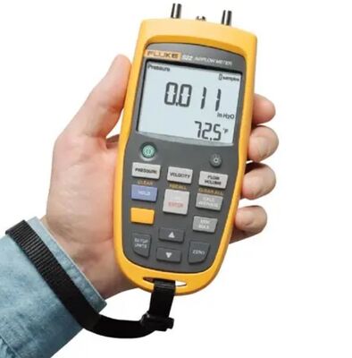 Fluke 922 Airflow Meter و Micromanometer با فشار متغیر و ثابت، صفحه نمایش روشن با نور پس زمینه و ذخیره سازی 99 نقطه داده